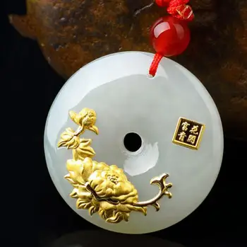 

Exquisite Hetian Jade Blossoms Pendant h63#