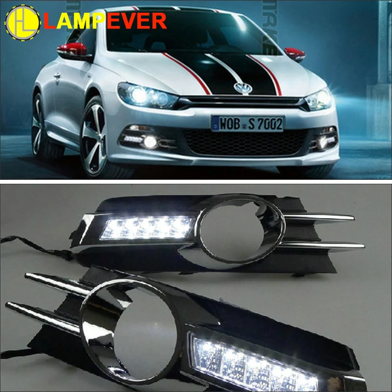 

Lampever for VW Scirocco R LED DRL 2010-2013 Scirocco R DRL Racing Daytime Running Light Fog Lamp Automotive Accessories