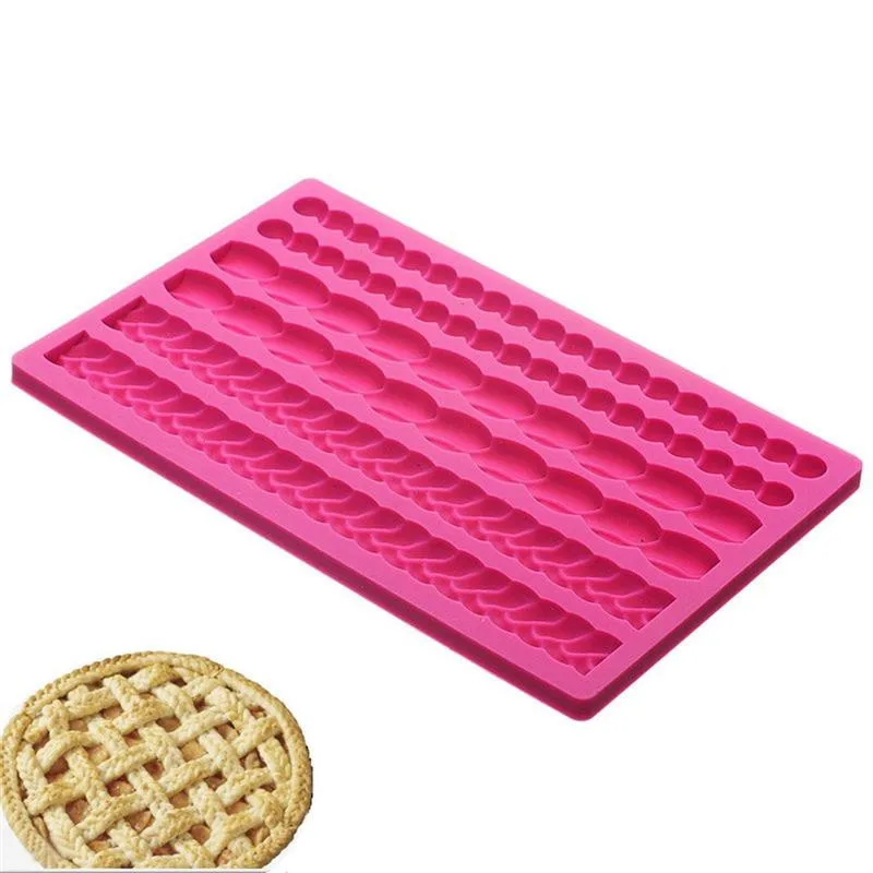 3D Pearl Knit Rope Silicone Fondant Mould Cake Border Decorating Molds Gumpaste Kitchen DIY Baking Decorating Cake Tools  8