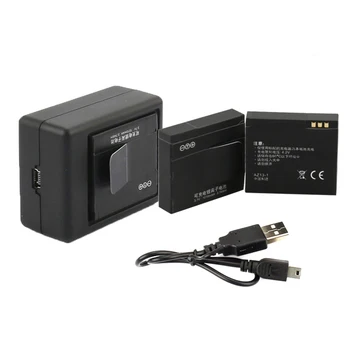 

1010mAh Li-ion Battery For xiaomi yi Action camera accessory 2Pcs xiaoyi batteries + Yi dual charger For xiaomi yi