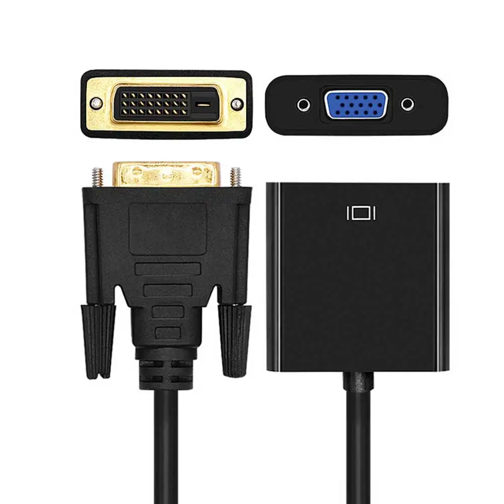 

ITINFTEK Full HD 1080P DVI-D to VGA Adapter Converter 24+1 25Pin Male to 15Pin Female Cable for Computer PC HDTV Monitor Display