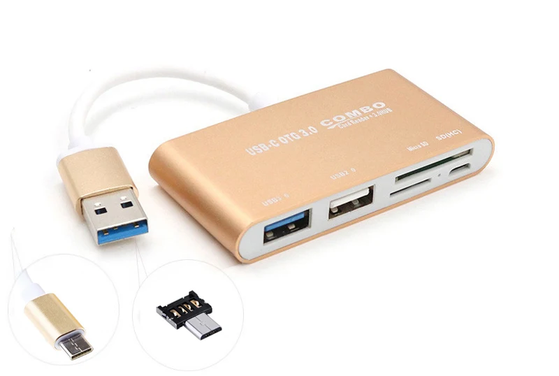 Тип C для Microsd SD TF кард ридер USB 3 0 OTG адаптер комбо MacBook PC samsung Galaxy S8 S9 Plus Micro Android