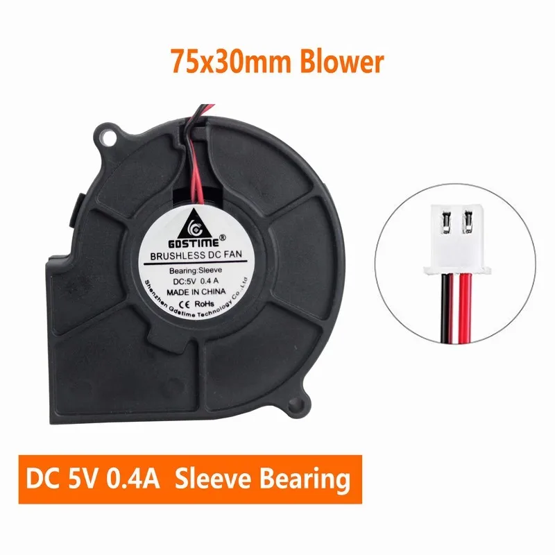Gdstime 1Piece DC 5V 75x30mm 75mm Blower Fan PC Computer CPU Cooling