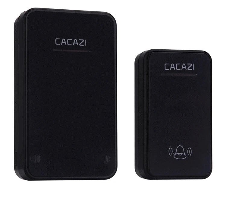 CACAZI 2 водонепроницаемые кнопки+ 2 приемника AC 100-220V беспроводной дверной звонок EU US UK штекер дверное кольцо 48 мелодии 6 громкости дверной Звонок