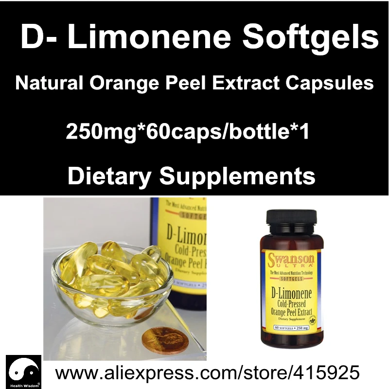 

D-Limonene Softgels Cold-Pressed Natural Orange Peel Extract Capsules Dietary Supplements Caps For Gallstones