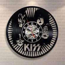 Klok Horloge Фреска рок-группа Kiss настенные часы дизайн полые Cd часы винтажные Ретро виниловые записи домашние декоративные часы бесшумные