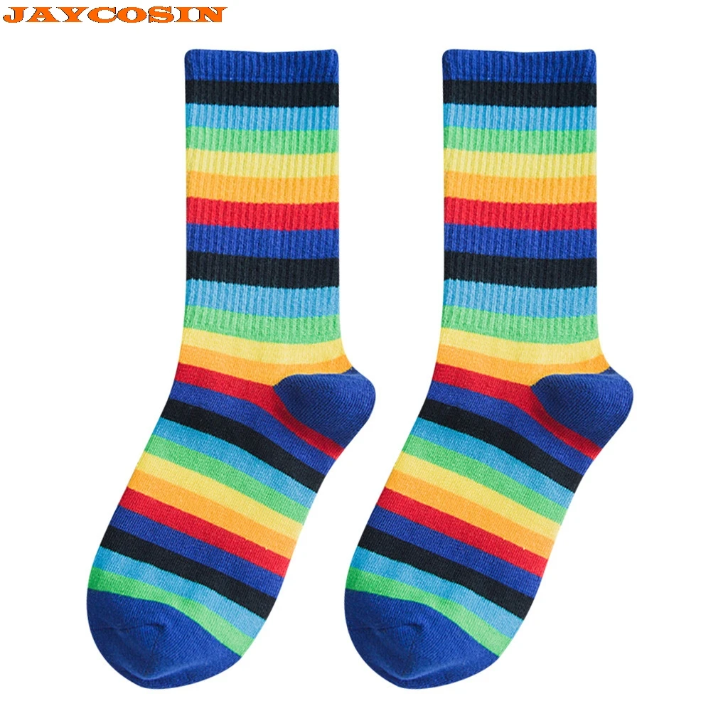 JAYCOSIN Hot High Quality Fashion Design Women Multicolor Stripe Socks