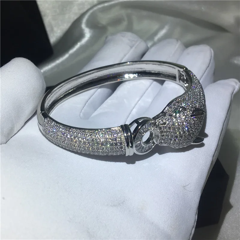 Leopard bracelet Mirco Pave 400pcs 5A cubic zirconia Stone 925