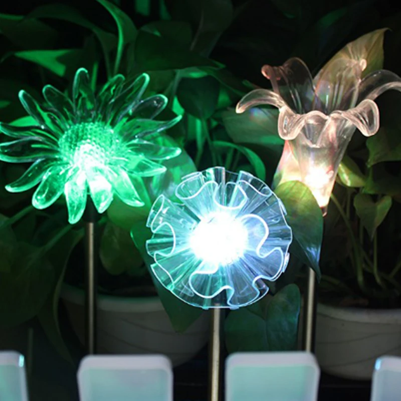 Solar ao ar Livre à Prova Led para Jardim Cor-mudando Jardim Dwaterproof Água Cogumelo - Lírio Solar Decoração Caminho Gramado Lâmpada Led Luz 2 Cor mudando led jardim luz solar ao