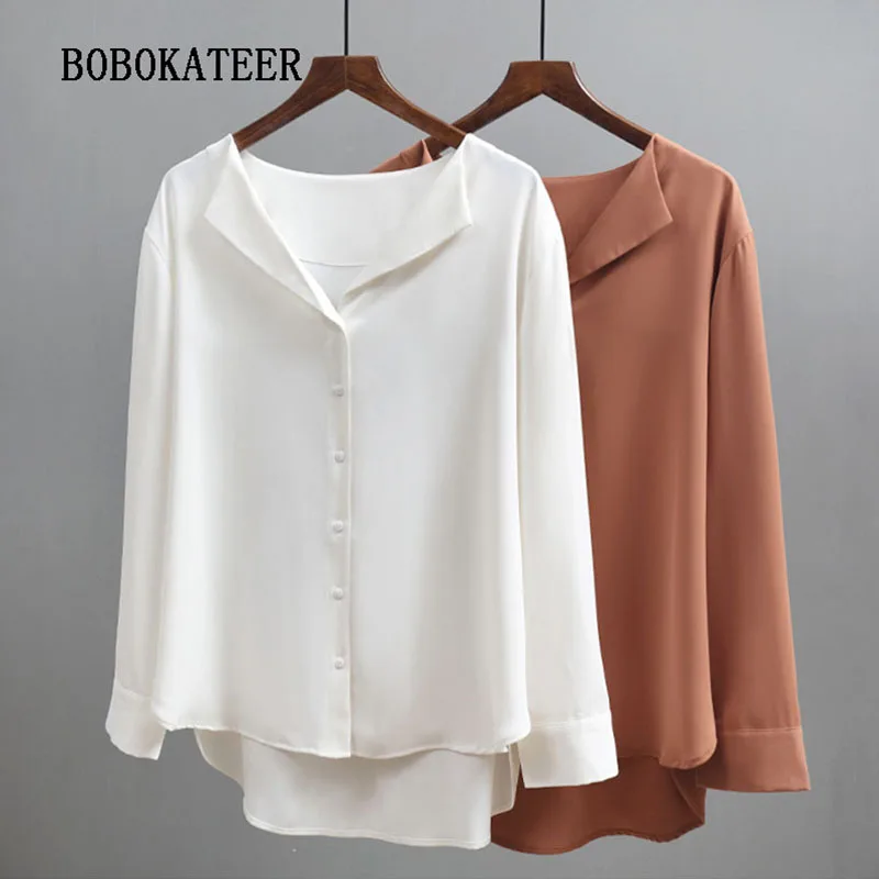 

blusas mujer de moda 2019 blouse women shirt women tops loose chemise femme v-neck ladies tops chiffon shirts white haut femme