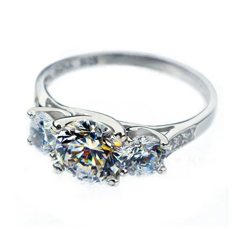

1.7Ct Solid 750 Gold Three Stone Shape Dazzling CHARLES&COLVARD Moissanite Women Anniversary Ring Jewerly FastShipping Service