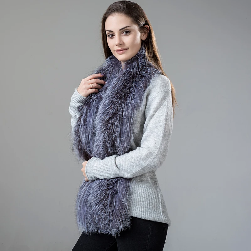  Luxury Real Fox Fur Winter Scarf Women Natural Fur scarves Soft Collar Shawl Wrap Winter Scarf Women new 2017  (10)