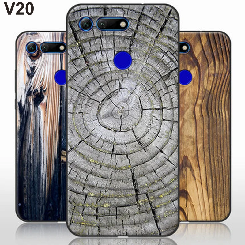 Чехол для Huawei Honor V20 V 20 мягкий чехол с рисунком под дерево и камень телефона