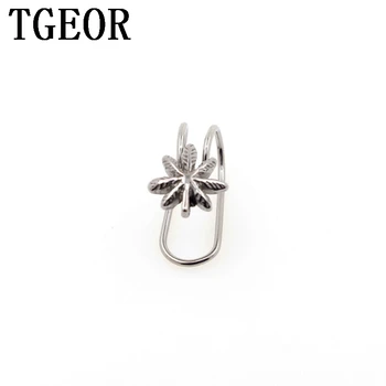 

new arrival hot fashion wholesale 20PCS stainless steel surface with retro Casting leaf fake ear claw Earring Free shipping