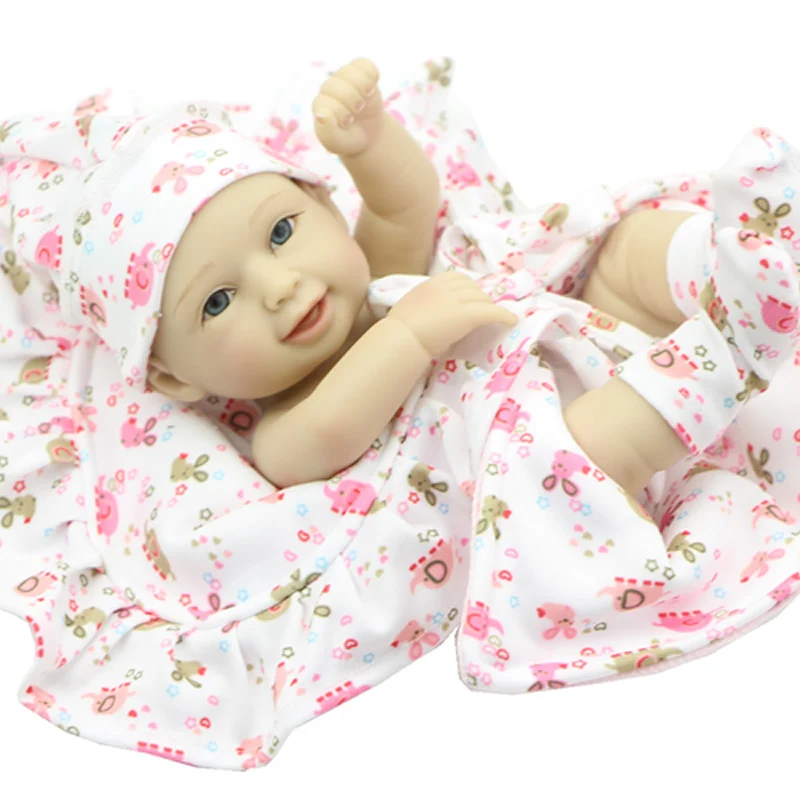 

NPK Collection Mini Girl Baby Dolls Boneca 11 Inch Full Silicone Vinyl Alive Reborn Newborn Babies Kids Birthday Xmas Gift