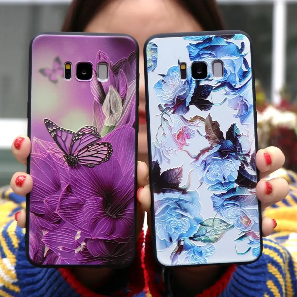 3D рельеф Матовый ТПУ чехол для samsung Galaxy S10 S10e S8 S9 M10 M20 J3 J5 J7 A3 A5 J4 J6 J8 плюс A7 A9 Note 8 9 крышка