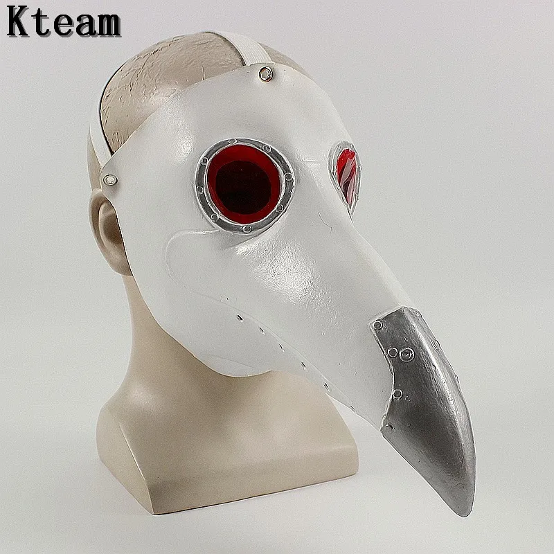 

Top Grade Latex Plague Doctor Cosplay Costumes Steampunk Bird Mask Costume Fancy Dress Latex Masks Halloween Party Mask Toys
