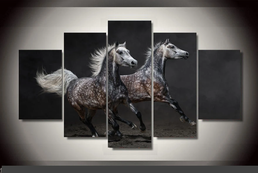 

Art Abstract Indoor Decor 20x35cmx2,20x45cmx2,20x55cm x8 Galloping Horses Animals canvas decoration 5 pieces