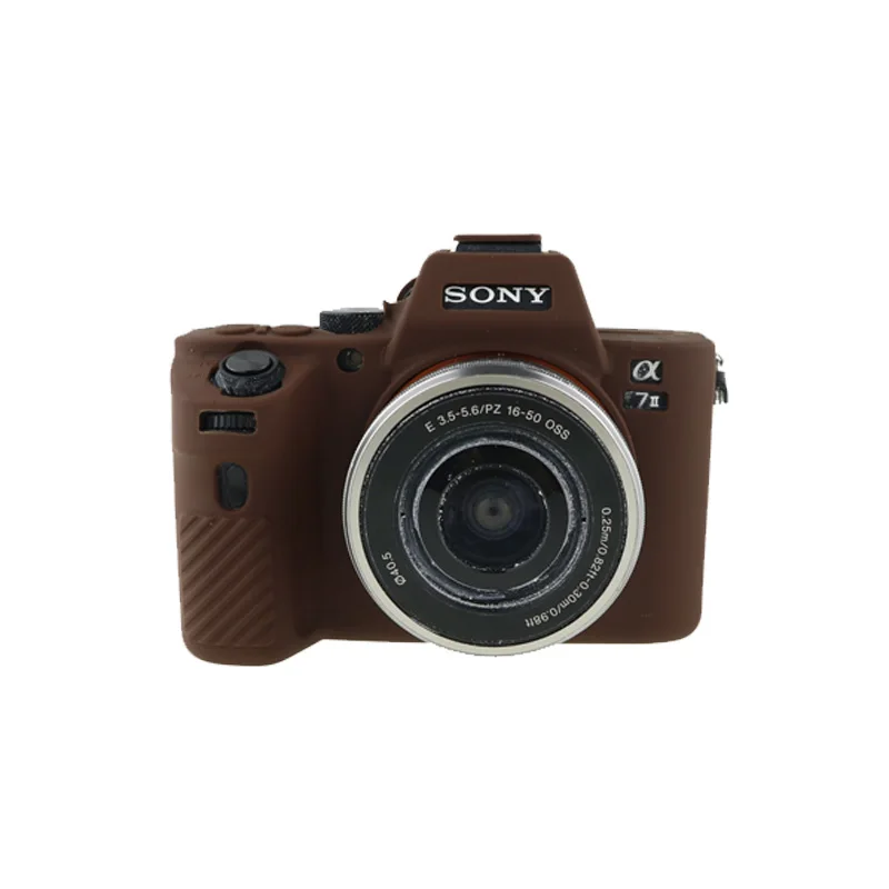 Красивая мягкая видеокамера для sony A7II A7R2 A7 mark 2 A7 II силиконовый чехол резиновый чехол для камеры защитный чехол - Цвет: coffee