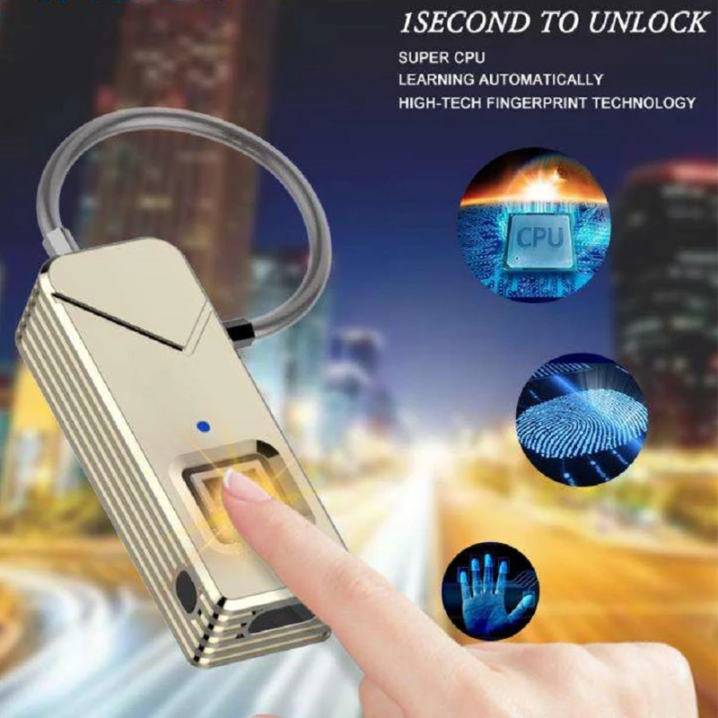 Smart Fingerprint Lock with High-tech Super CPU Learning Automatically Waterproof IP65 Dustproof for Outdoor Bag Lock & Unlock_P4