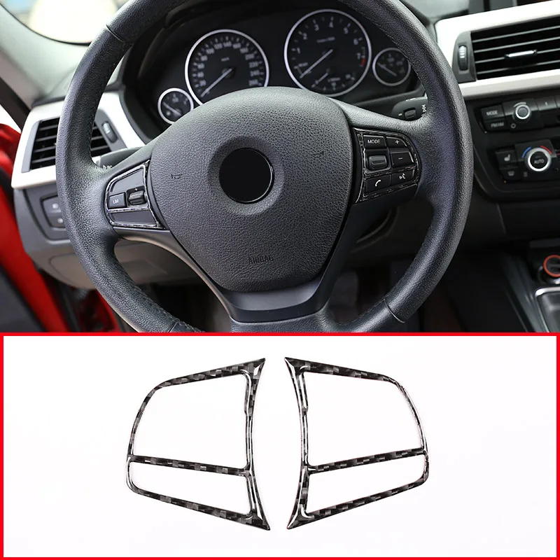 

Real Carbon Fiber Car Steering Wheel Button Frame Trim Stickers For BMW 3 4 Series F30 F33 F36 2013-2018 Accessories