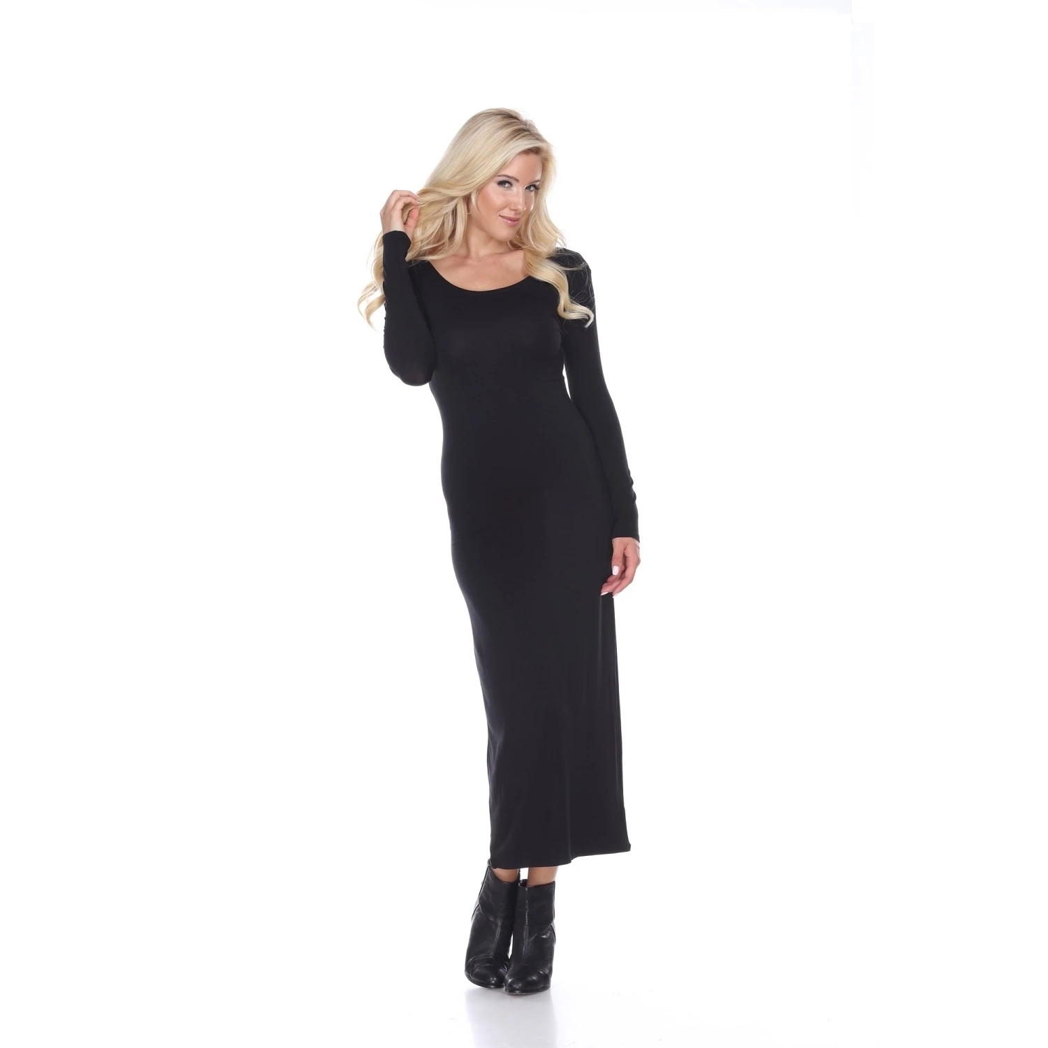 Ria Long Sleeve Maxi Dress - Black (1)