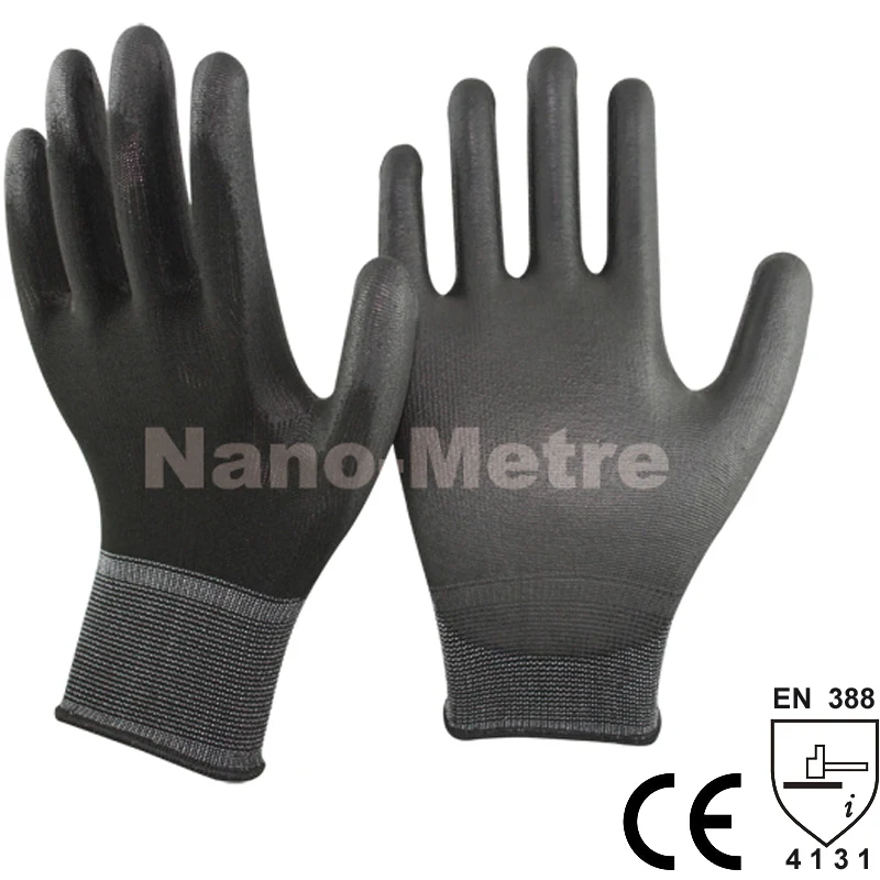 NMSAFETY 13 Gauge Knitted Black Polyester/Nylon Sa...