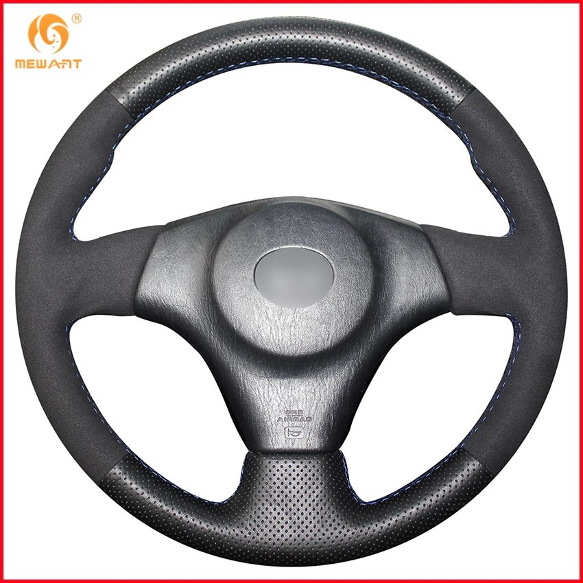 

MEWANT Black Genuine Leather Suede Car Steering Wheel Cover for Toyota RAV4 2003-2005 Celica 2003 Lexus IS200 300 1999-2005