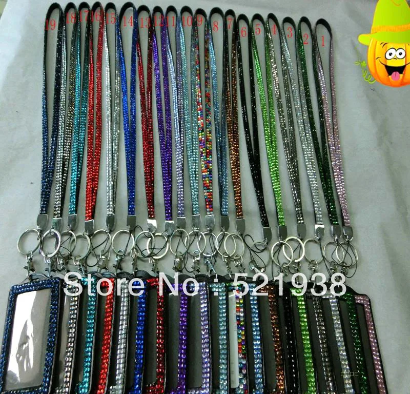 New Wholesale 100pcs Bling Lanyard Crystal Rhinestone in Neck With Claw