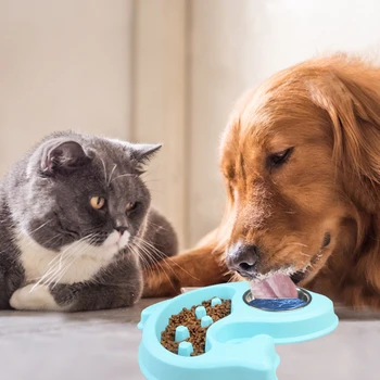 

Pet Dog Cat Slow Feeder Anti Choke Puppy Eating Bowl Anti-Gulping Slow Down Food Feed Bloat Dishes