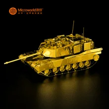 Микромир 3D металлических моделей M1 Abrams Танк модель DIY лазерной резки головоломки модель танка 3D металлические головоломки игрушки, способный преодолевать Броды для взрослых подарки