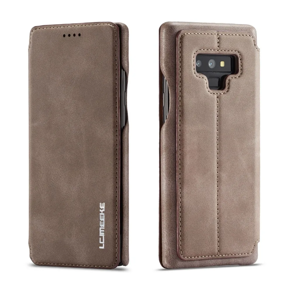 

Note 9 Genuine Leather Flip Cover for Samsung Galaxy Note 9 8 S9 S8 Plus S7 edge Case Card Slot Magnetic Case Stand Holder Note9