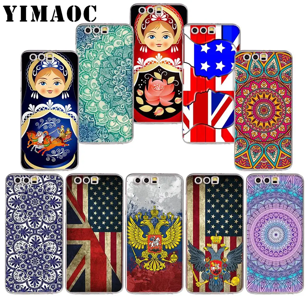 

YIMAOC 282z US Russian Flag dolls Mandala Soft TPU Case for Huawei Honor 10 9 lite 7A Pro 7C 7X 8X Nove 3 3i