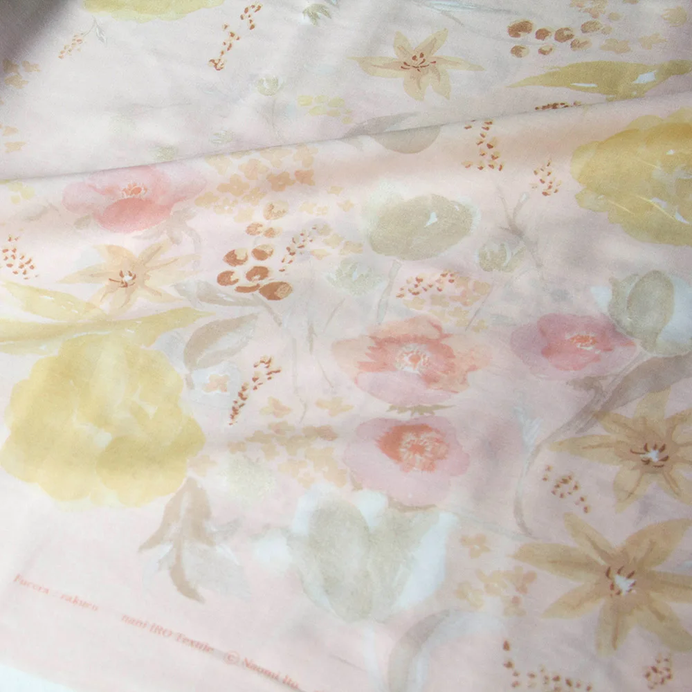 Полуметровая японская ткань Nani Iro легкая fucra Rakuen Rayon Blush|Ткань| |