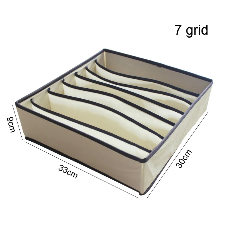 4 Размеры Нижнее Бельё для девочек бюстгальтер Носки для девочек коробка для хранения Шкаф Организатор ящика для Галстуки шарфы Шорты для женщин белье домашнего хранения Коробки - Цвет: beige-7grid