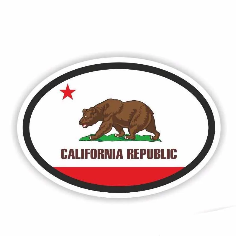 

13.4CM*8.9CM Car Accessories California Republic Stickers Country Code PVC Decal 6-0243