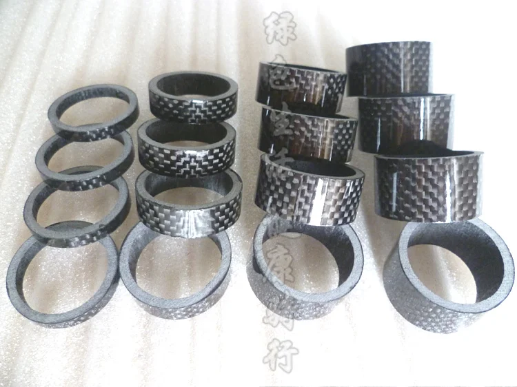 

10 pcs Full carbon fiber washer bicycle fork stem washer ultra-light wheel fork long washer 5/10/15/20mm