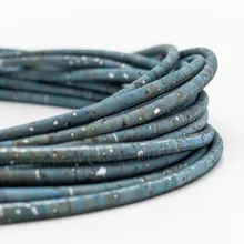 Натуральный пробковый шнур, 3 мм Бирюзовый Зеленый Серебряный зеленый круглый 3 мм, фурнитура для ювелирных изделий, экологически чистые материалы Cor-190