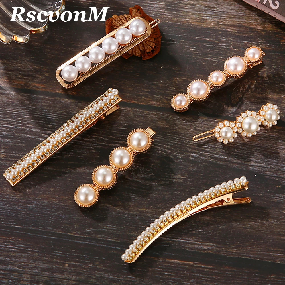 Заколки для волос с кристаллами и жемчугом, элегантная заколка для волос, модные геометрические заколки для волос, свадебные ювелирные украшения для волос, аксессуары для женщин