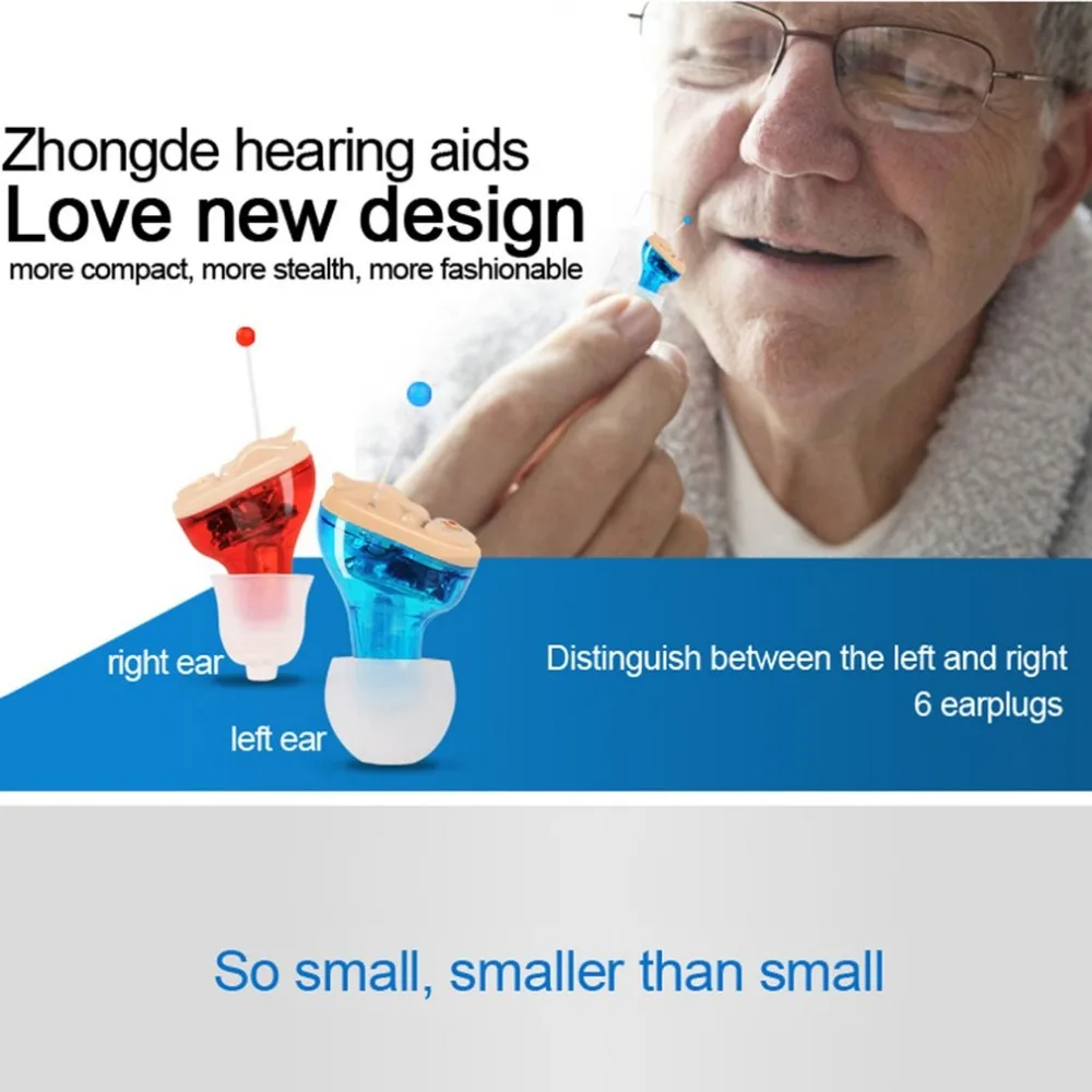 

NEW Small inner Ear Invisible Hearing aid Adjustable Wireless Mini CIC Hearing Aids Left/right Ear Best Sound Amplifier