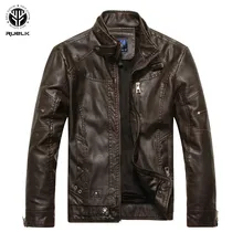 RUELK, новинка, Осень-зима, мужская теплая куртка, искусственная кожа, куртка, Мужское пальто, бархатная верхняя одежда, мужская брендовая одежда