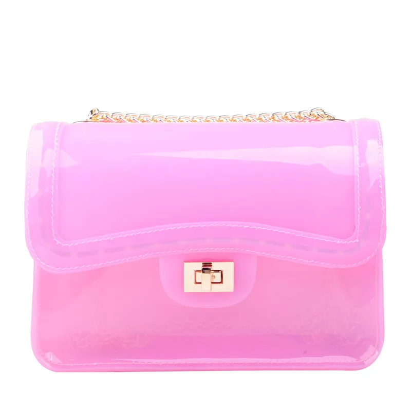 Светодиодный осветления сумка Прозрачные Женская сумка Дамская сцепления застежка-клапан - Цвет: Розовый