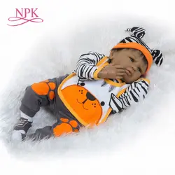 NPK reborn baby 2017 Лидер продаж черный винил soft touch реалистичные новорожденных для подарок на день детей