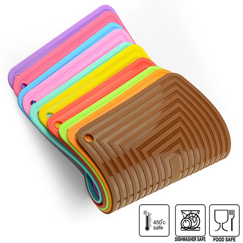 Flexible Silicone Trivets - Multi-purpose Silicone Pot Holders, Spoon Rest Kitchen Table Mat - Non Slip Hot Pads and Coasters Flexible Silicone Trivets - Multi-purpose Silicone Pot Holders, Spoon Rest Kitchen Table Mat - Non Slip Hot Pads and Coasters