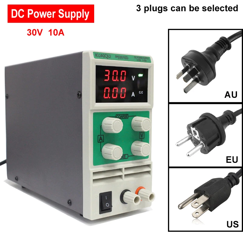 

PS3010D DC Power Supply Adjustable 30V 10A Switch laboratory DC power supply 0.1V 0.01A Digital Display Voltage regulator