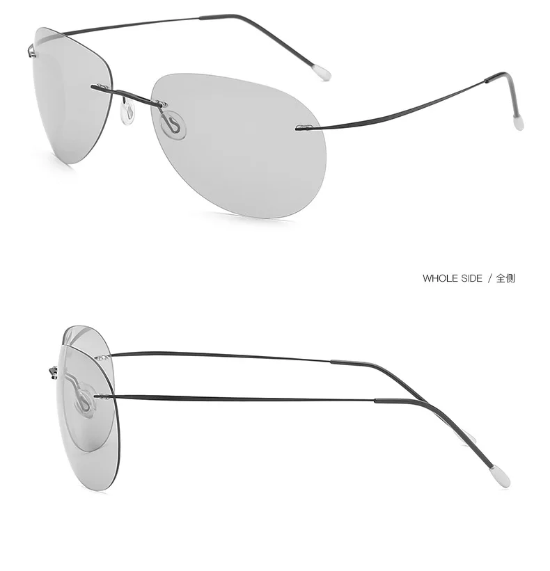 JackJad мужские ультралегкие титановые поляризованные изменяющие цвет линзы солнцезащитные очки авиаторы без оправы стильный фирменный дизайн солнцезащитные очки Oculos De Sol
