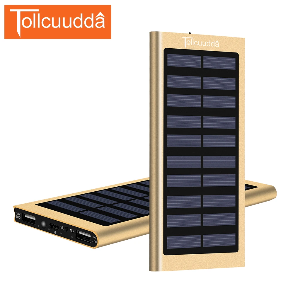imágenes para Tollcuudda Banco de la Energía Solar 10000 mAh Cargador Solar de Batería Externa Powerbank Cargador Portátil Ultra-Delgado Para Xiaomi Iphone 6 s imágenes para Tollcuudda Banco de la Energía Solar 10000 mAh Cargador Solar de Batería Externa Powerbank Cargador Portátil Ultra-Delgado Para Xiaomi Iphone 6 s
