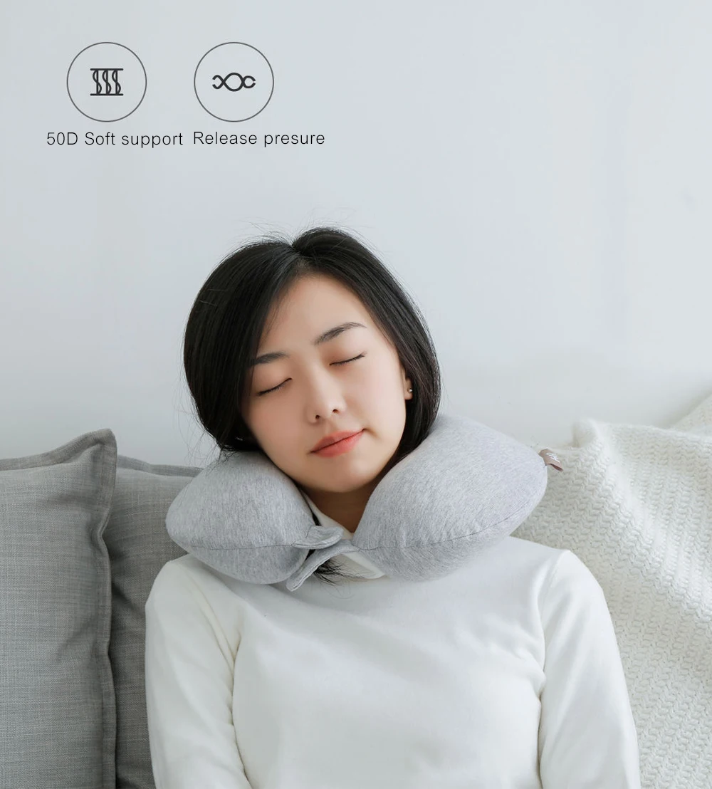 Xiaomi Mijia 8H U Shape Memory Foam Neck Protective Pillow Antibacterial Portable Cushion Lunch Break Pillows for Office Flight (9)