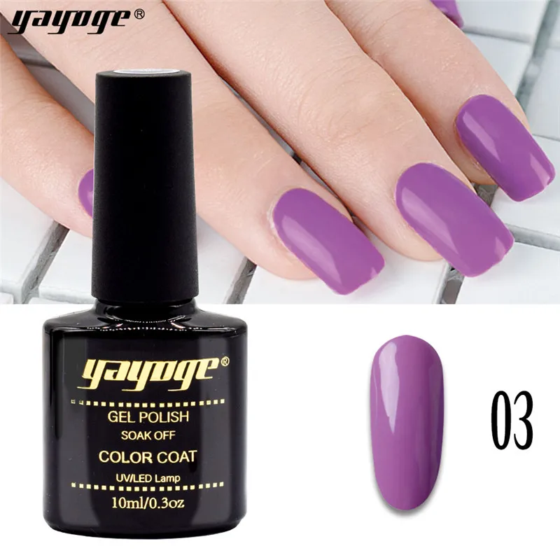 YAYOGE Гель-лак для ногтей 10 мл/0,3 унций 122 цветов УФ-Гель-лак продукт безвкусный большой емкости стойкий гель для ногтей - Цвет: lavender 3