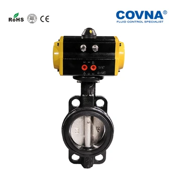 

12 inch Casting Pneumatic Butterfly Valve Double Acting DN300 Cast Iron Wafer Pneumatic Butterfly Valves EPDM Seat SS304 Disc